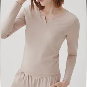 NEW Pact Women's Long Sleeve women cotton Top nude pink S